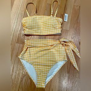 NWT gingham bandeau top & matching bottoms